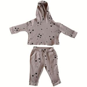 Baby GAP Toddler Pullover Waffle Knit Star Print Hoodie Sweatshirt. 12-18 Months